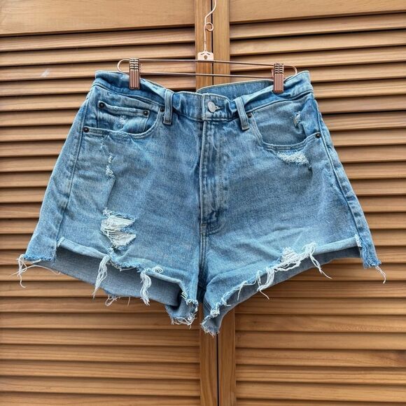 Abercrombie & Fitch Mom High rise denim shorts size 10 - Picture 1 of 6